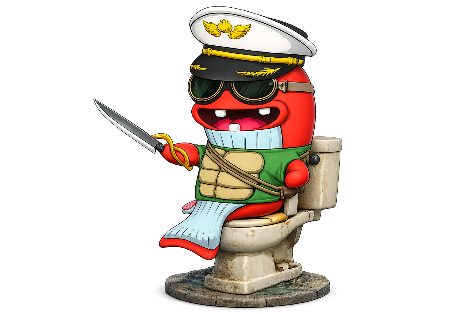 Captain whale on a throne